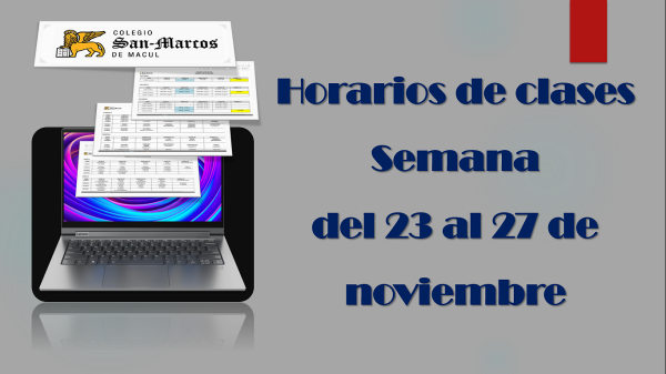 Horarios de clases semana del 23 al 27 de noviembre