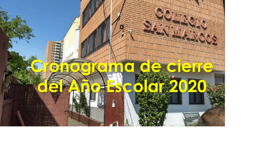 Comunicado Cronograma de cierre del Año Escolar