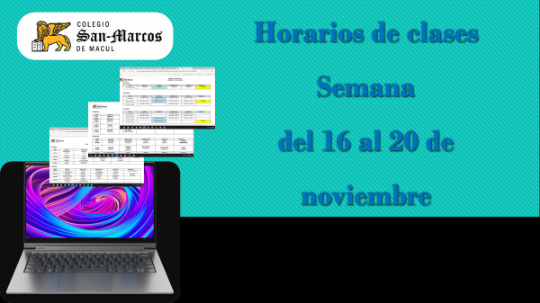 Horarios semana 16 al 20 de noviembre