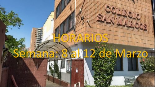 Horarios de clases semana 8 al 12 de marzo