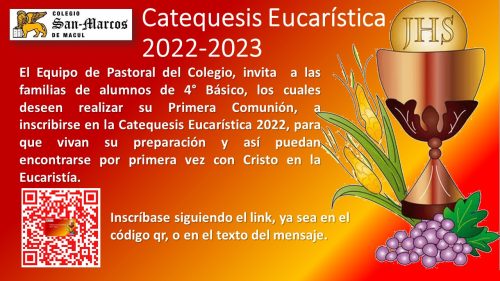 INSCRIPCIONES PARA LAS CATEQUESIS EUCARÍSTICA Y PREJUVENIL.