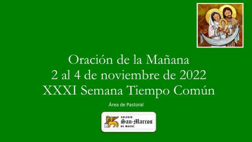 Oración de la mañana del 2 al 4 de noviembre