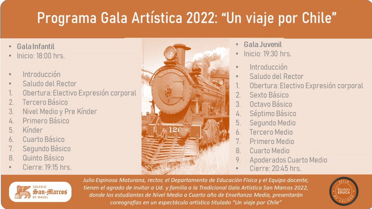 Programa Gala Artística 2022: “Un viaje por Chile”