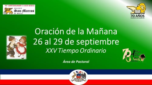 Oración de la mañana: Semana del 26 al 29 de Septiembre
