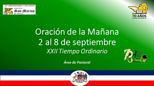 Oración de la Mañana, del 4 al 8 de septiembre