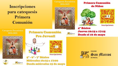 Abiertas Inscripciones para catequesis Primera Comunión