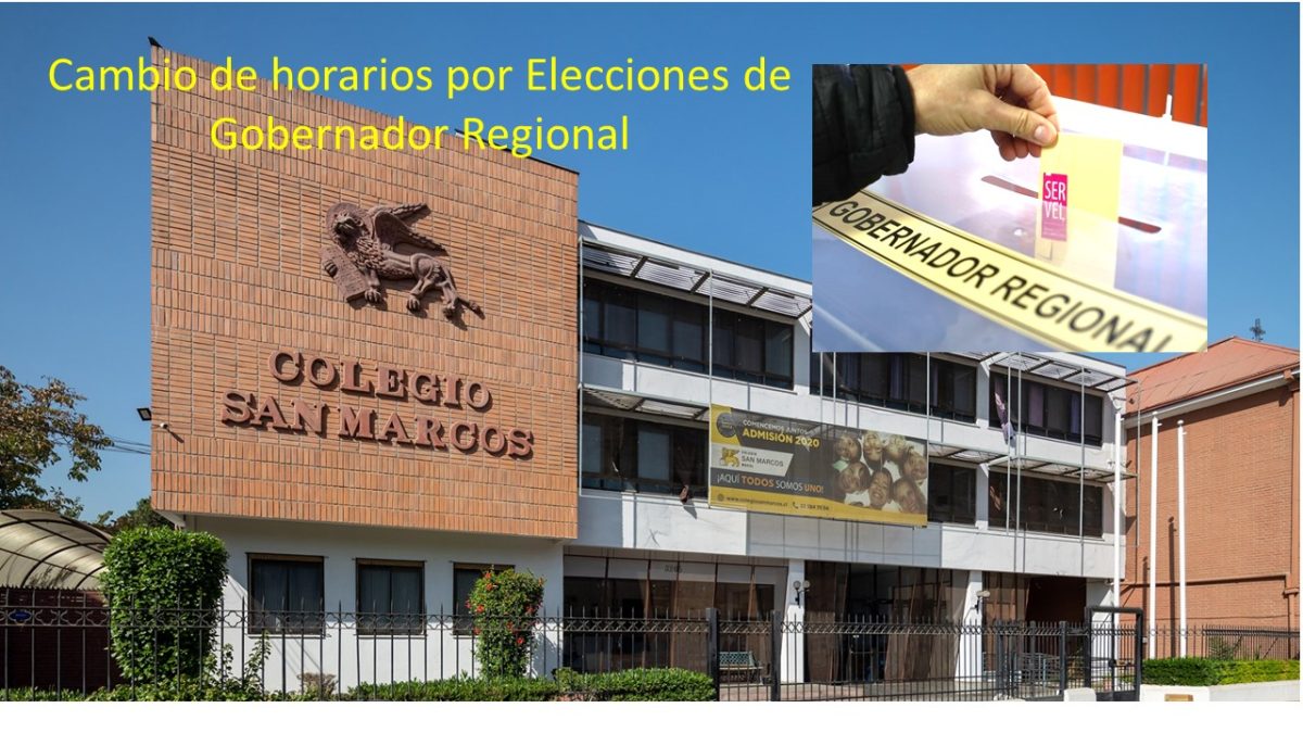 COMUNICADO SOBRE CAMBIO DE HORARIOS POR ELECCIÓN DE GOBERNADOR REGIONAL