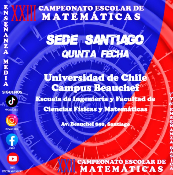 QUINTA FECHA CAMPEONATO ESCOLAR DE MATEMÁTICAS (CMAT 2025)