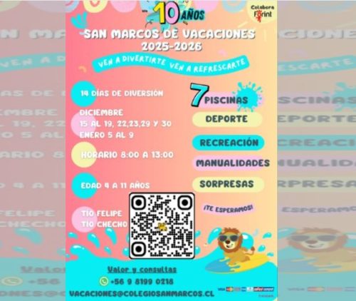 ¡SAN MARCOS DE VACACIONES 2025-2026 CELEBRA 10 AÑOS!
