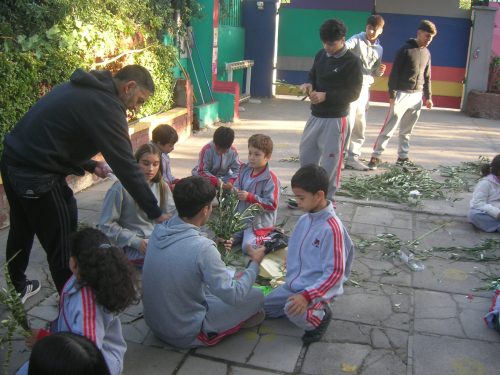 Fiesta de los Ramos. Confección y bendición de los ramos.