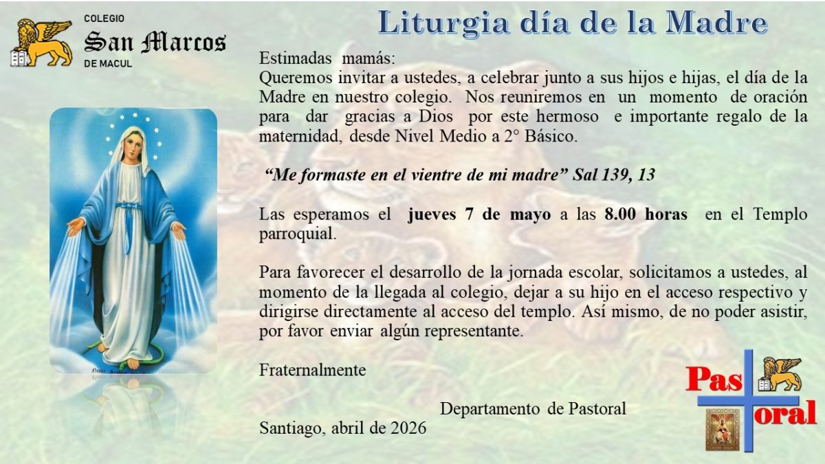 INVITACIÓN DÍA DE LA MADRE DE MEDIO MAYOR A 2° BÁSICO