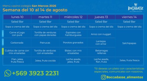 Menú Casino del 10 al 14 de agosto