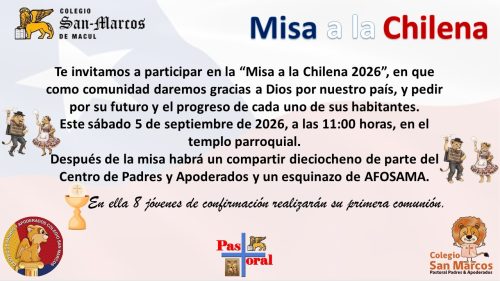 Invitación Misa a la chilena