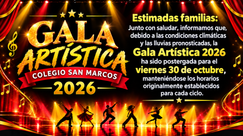 POSTERGACIÓN GALA ARTISTICA 2026